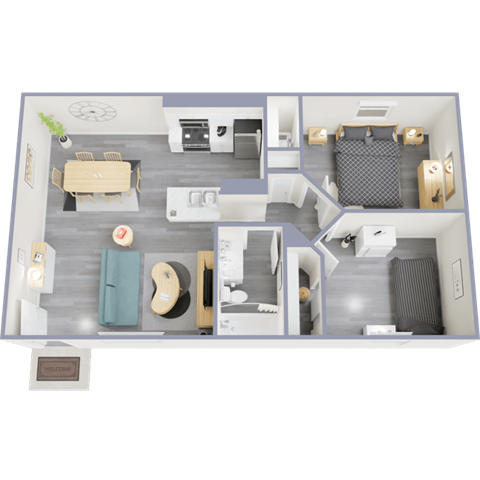 a floor plan of a 2 bedroom apartment